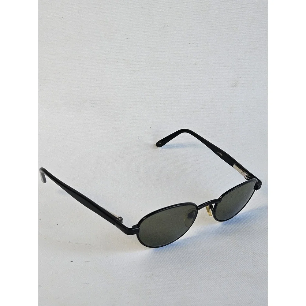 Vintage Bausch & Lomb W2881 OQBM Black Oval Sunglasses Green Lenses